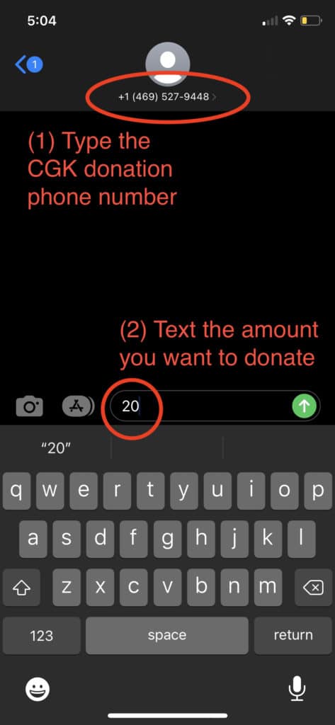 text to give screenshot